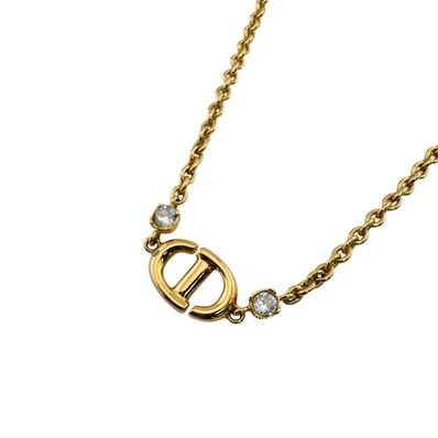 ディオール Dior ネックレス CD ネイビー CDロゴ N1823 ゴールド