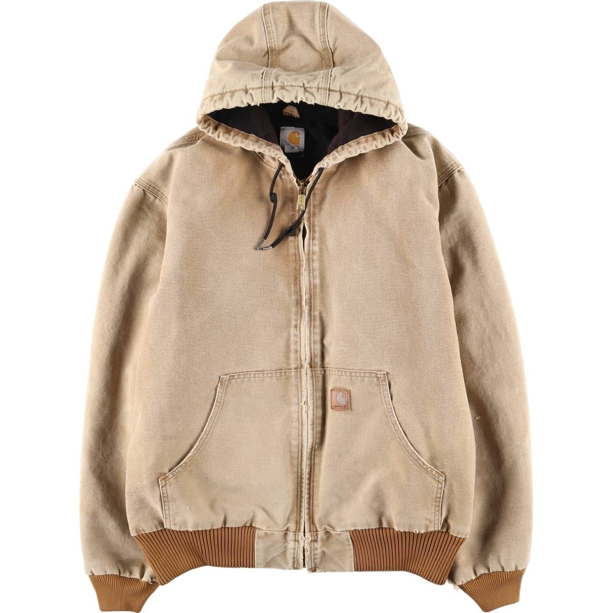 古着 カーハート Carhartt アクティブジャケット 中綿入り ダックフルジップパーカー メンズL相当/eaa617639
