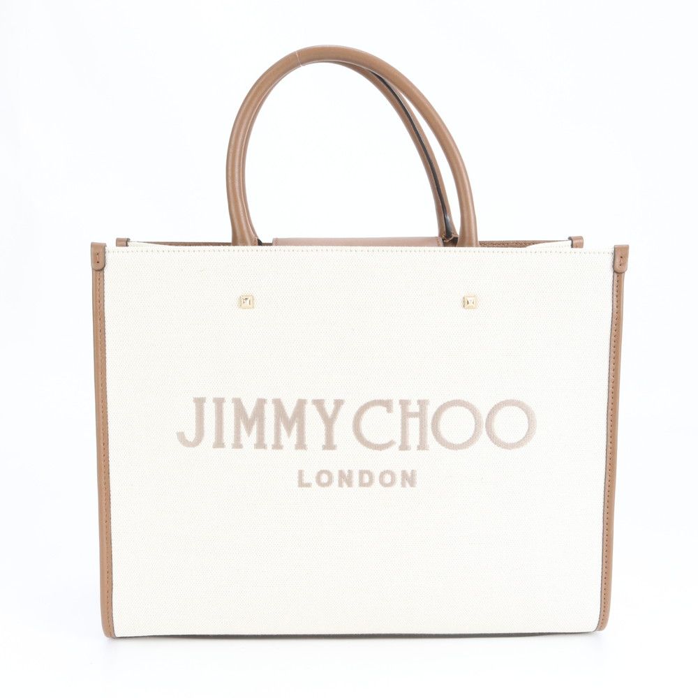■極美品 ジミーチュウ アヴェニュートート バッグ レザー×キャンバス