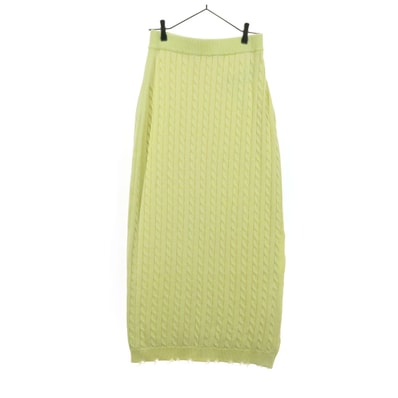 未使用 MOUSSY マウジー ロング丈 ケーブル編み ニット スカート 2 イエロー