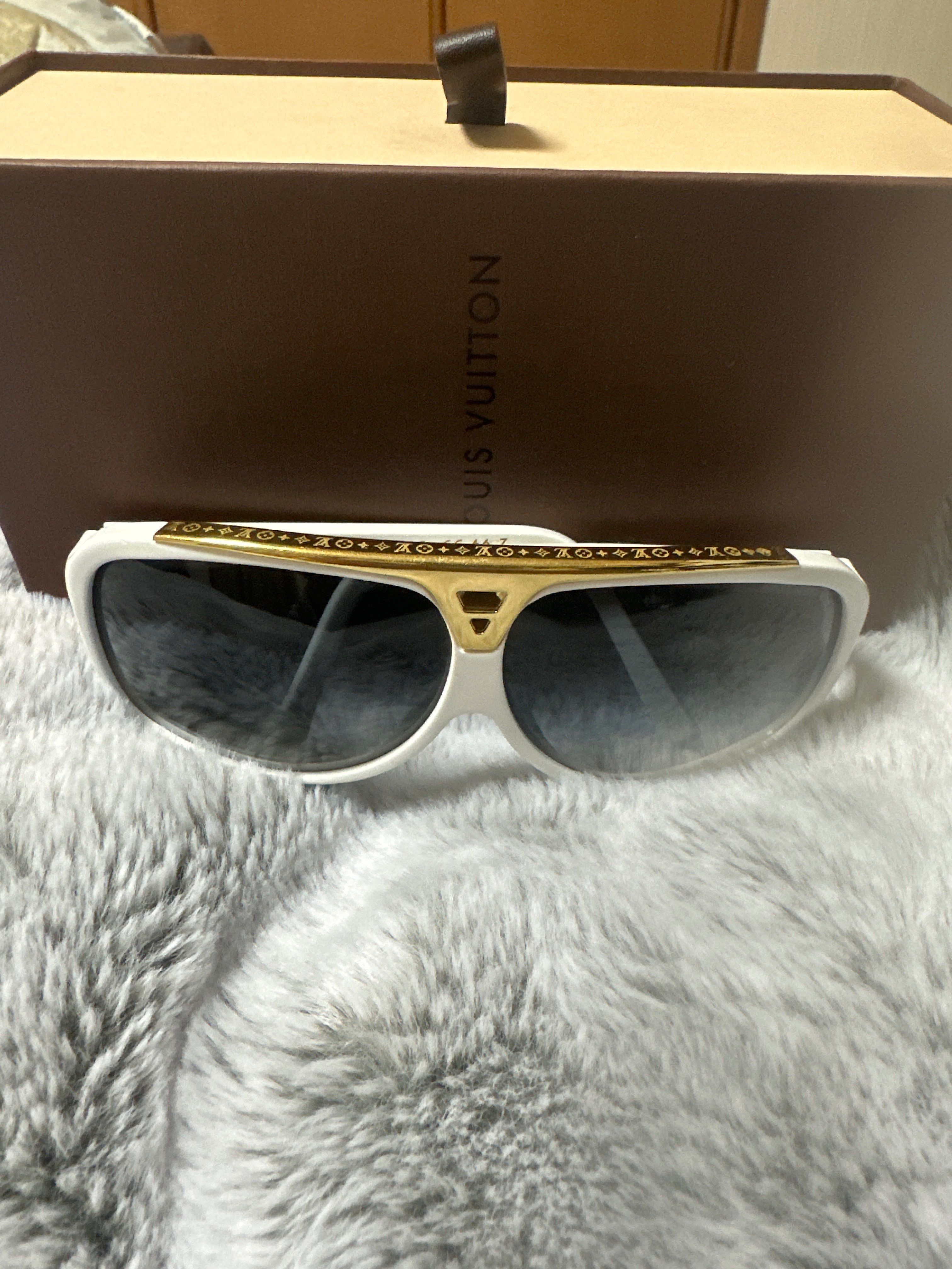 Louis Vuitton Sunglasses "White/Gold"