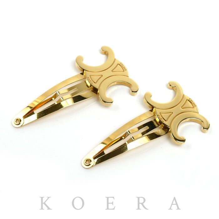 CELINE セリーヌ GP ヘアクリップ トリオンフ  ヘアアクセサリー 46Z656BSL.35OR レディース【中古】