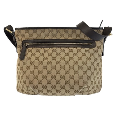GUCCI グッチ ブラウン ゴールド金具 GGキャンバス レザー/ ショルダーバッグ メッセンジャーバッグ 602177 【中古】