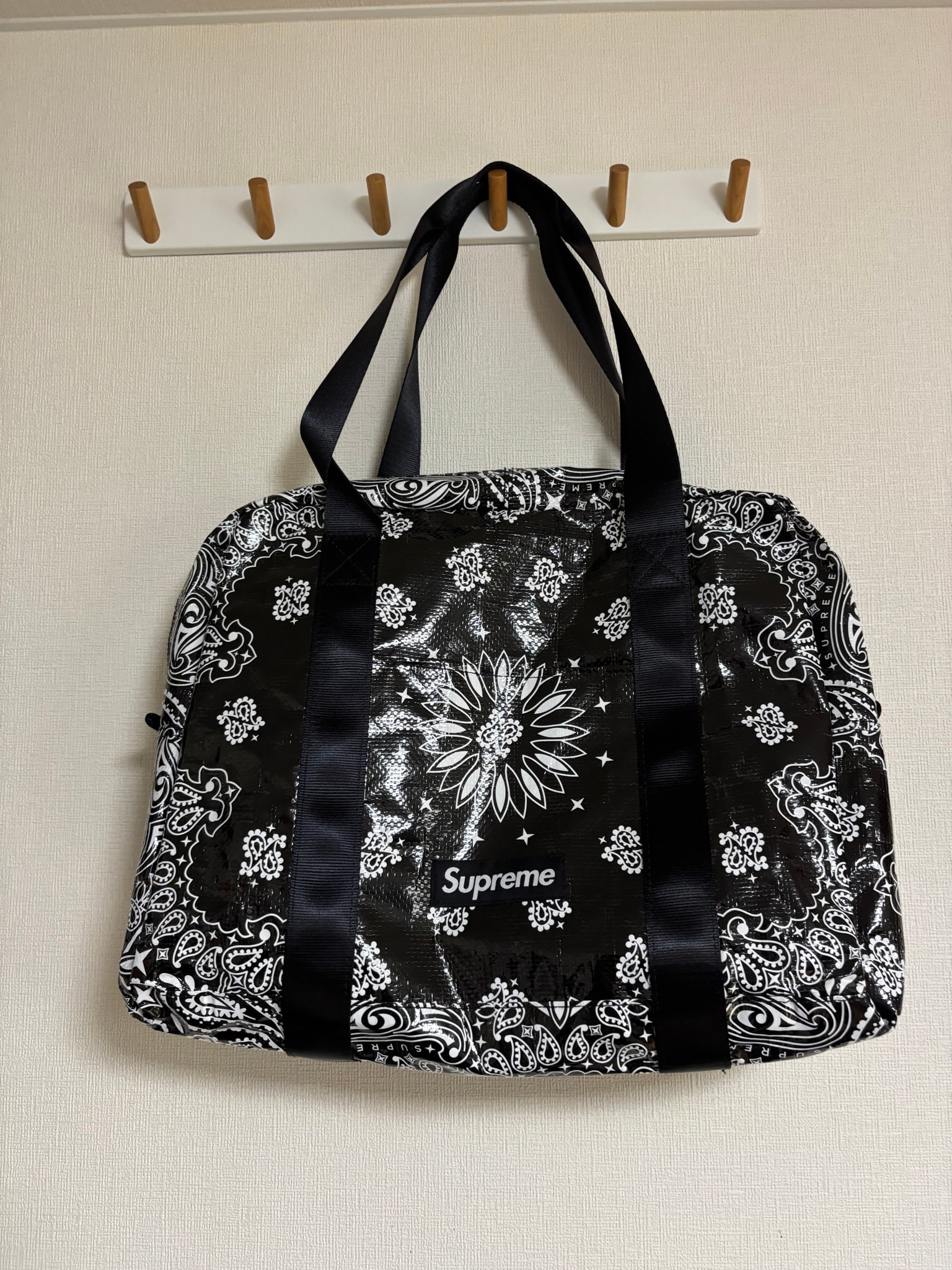 Supreme Bandana Tarp Large Duffle Bag "Black"
