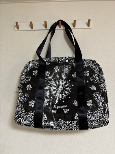 Supreme Bandana Tarp Large Duffle Bag "Black"