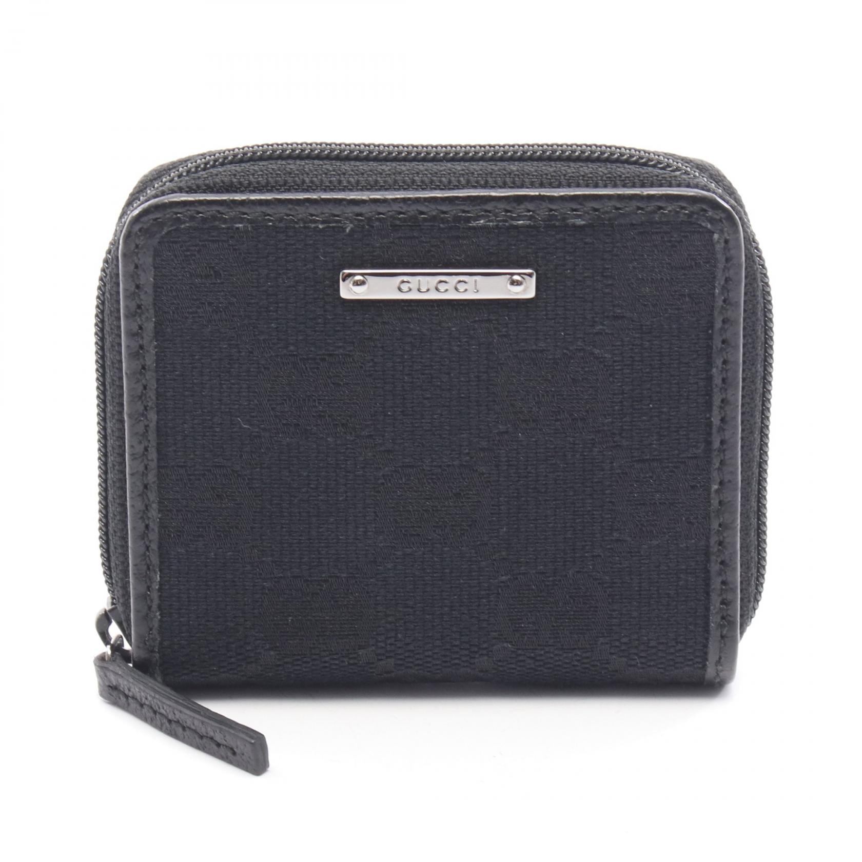 グッチ GUCCI GGキャンバス コインケース 財布 キャンバス レザー レディース ブラック系 115255・0416 【中古】