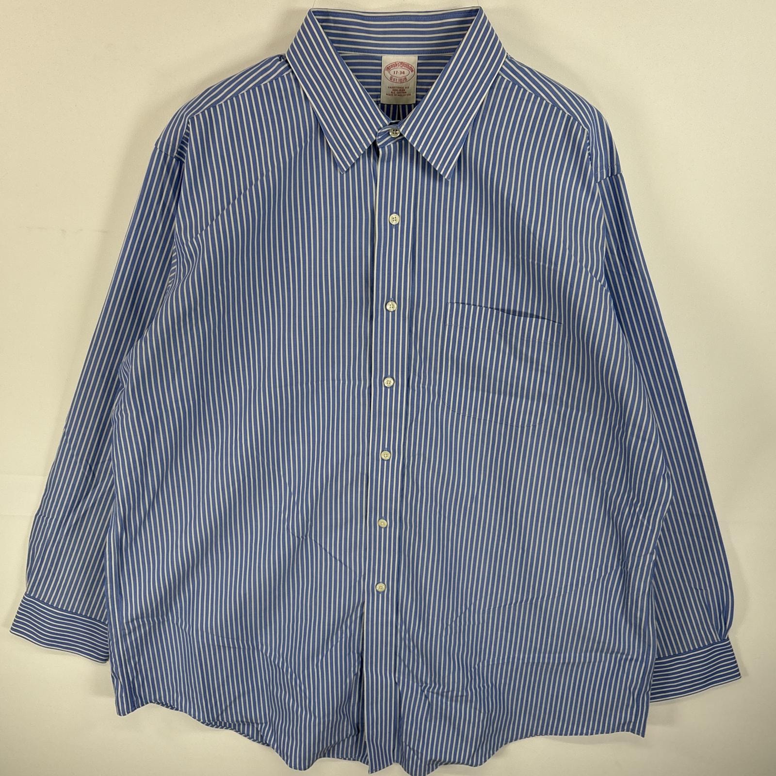 古着 ブルックスブラザーズ Brooks Brothers 長袖シャツ TRADITIONAL FIT 胸ポケ ボタンシャツ XL ブルー系 ストライプ メンズ