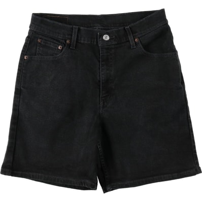 古着 00年代 リーバイス Levi's 550 RELAXED FIT ブラックデニムショーツ ショートパンツ レディースL(w30)相当/eaa646989