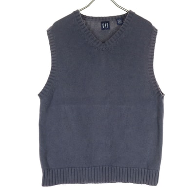 GAP ギャップ 90s オールド ノースリーブ Vネック コットン ニットベスト S グレー