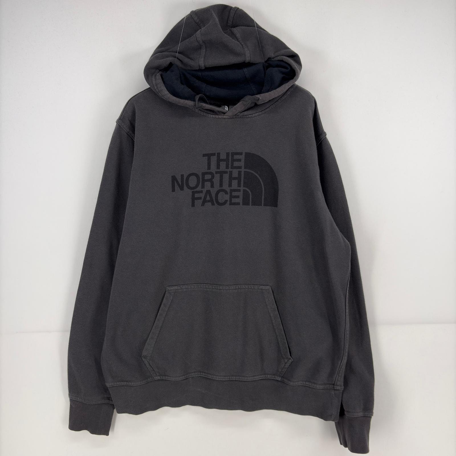 古着 ザ・ノースフェイス THE NORTH FACE パーカー スウェット プルオーバー ロゴ プリント M  グレー系 メンズ
