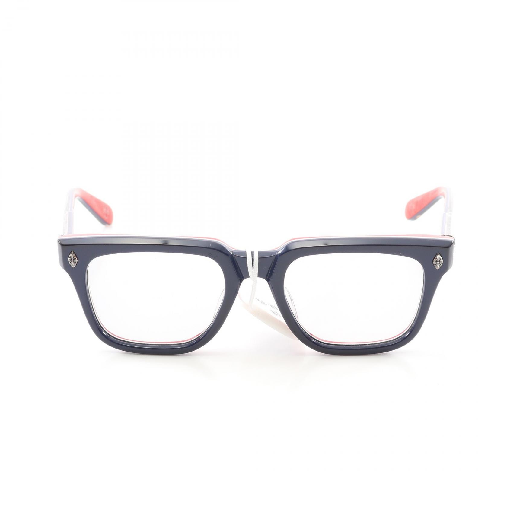 クロムハーツ CHROME HEARTS AMBIDIXTROUS メガネ 衣料品 プラスチック メンズ ネイビー系 / レッド系 【中古】