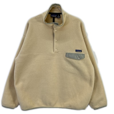 パタゴニア 90s 51884 ベージュ シンチラ スナップボタン フリースジャケット XL