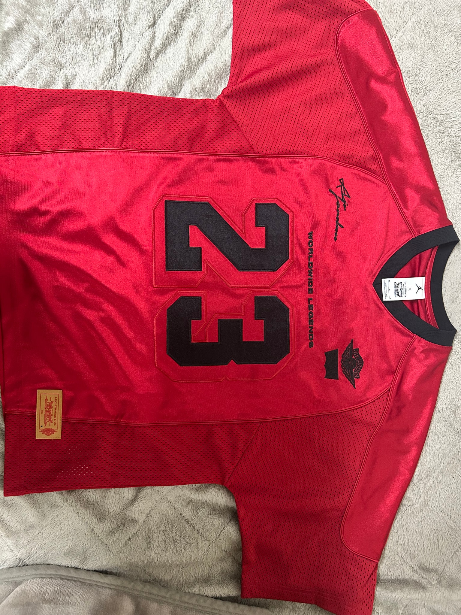 Nike Jordan x Levi's Red Jersey Tops "Red" (US Size)
