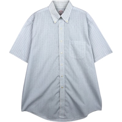 古着 ブルックスブラザーズ Brooks Brothers 346 半袖 ボタンダウン チェックシャツ メンズL相当/eaa640025