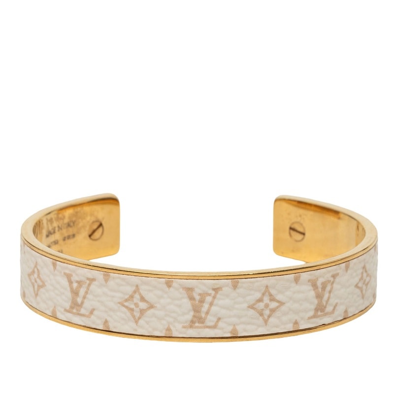 ルイ ヴィトン ジョンク ワイルド LV バングル M67783 ゴールド ホワイト メッキ PVC レディース LOUIS VUITTON 【中古】