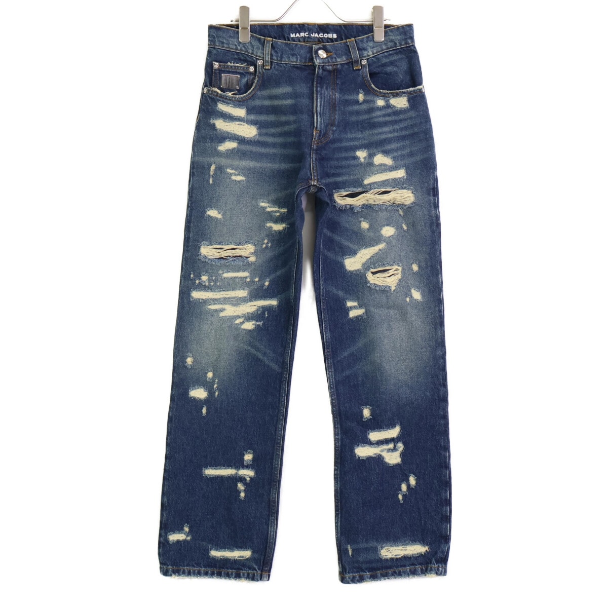 マーク ジェイコブス 2F4RBT001D15 24年 インディゴ STRAIGHT JEAN ダメージ加工デニムパンツ 27