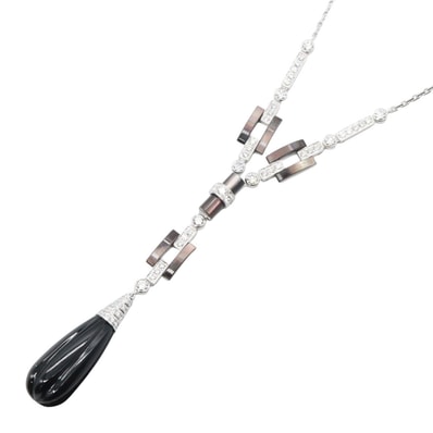 カルティエ CARTIER アグラフ オニキス ダイヤ ネックレス ネックレス ジュエリー K18WG(ホワイトゴールド) ダイヤモンド オニキス レディース シルバー系 / ブラック系 / クリア系 【中古】