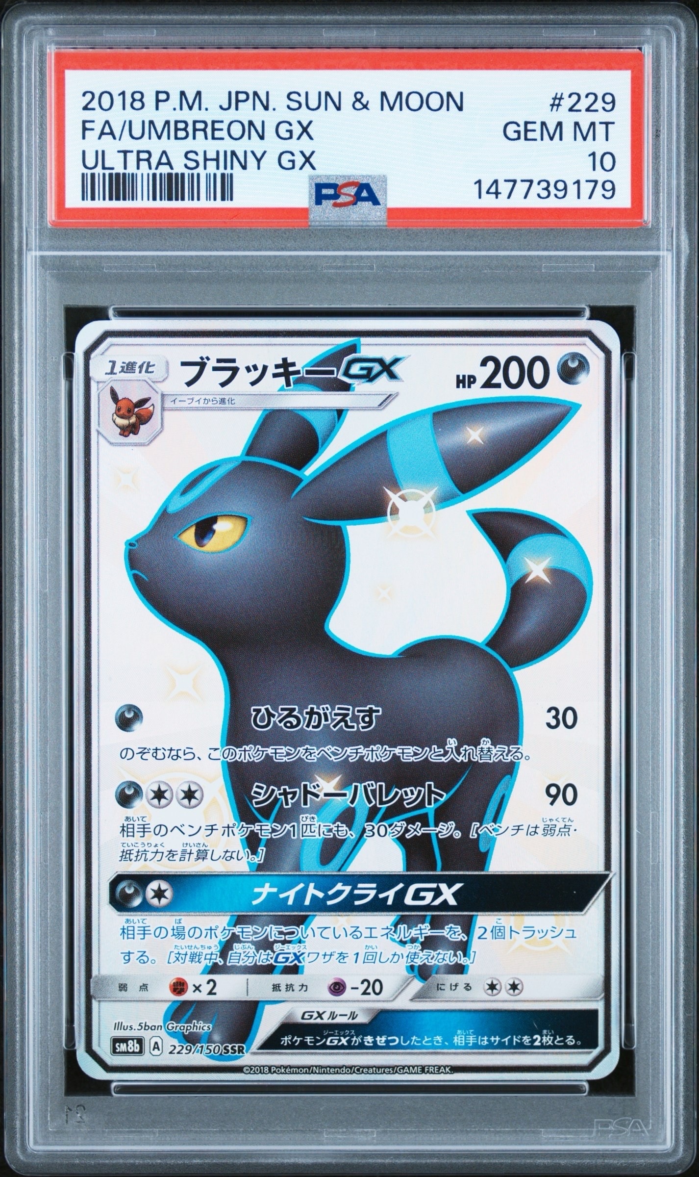 PSA10】ブラッキーGX SSR[SM8b 229/150](ハイクラスパック「GXウルトラ