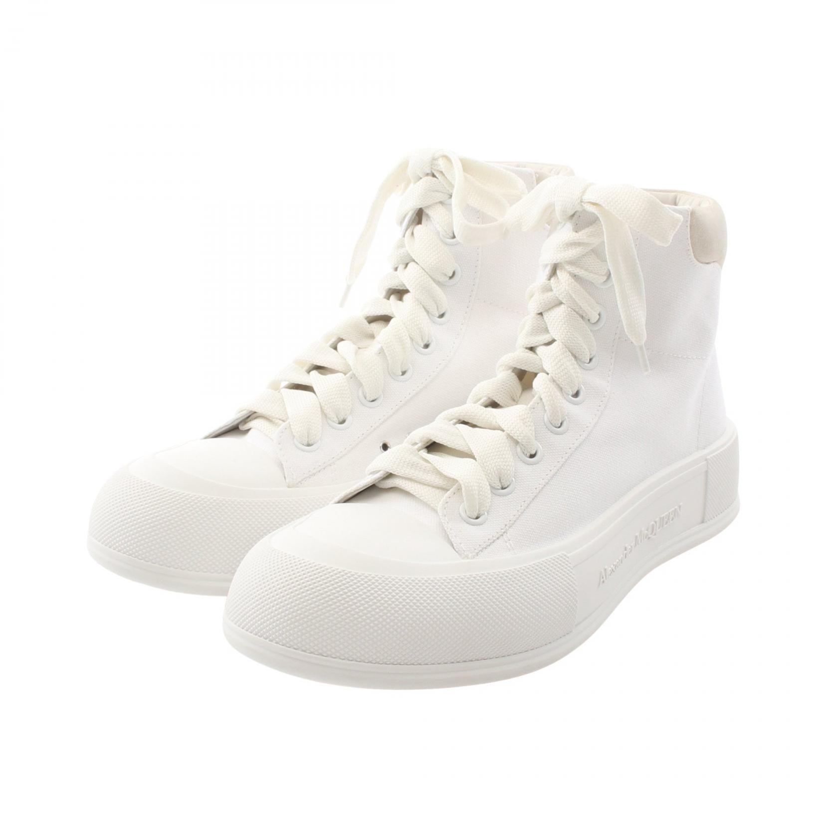 アレキサンダーマックイーン Alexander McQueen Deck Plimsoll High スニーカー 靴 キャンバス スウェード メンズ ホワイト系 667816 【中古】