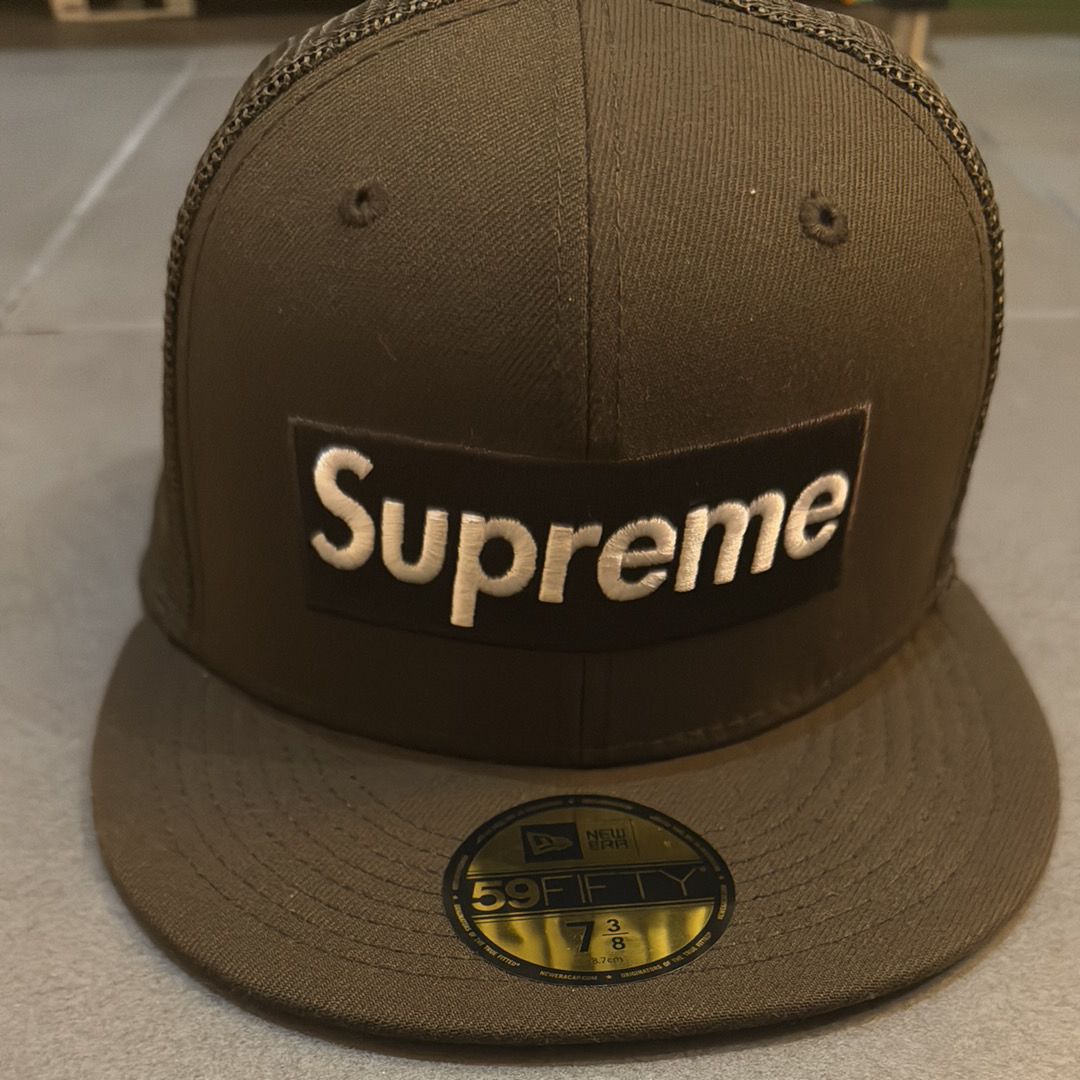 Supreme Box Logo Mesh Back New Era "Brown" (22SS)