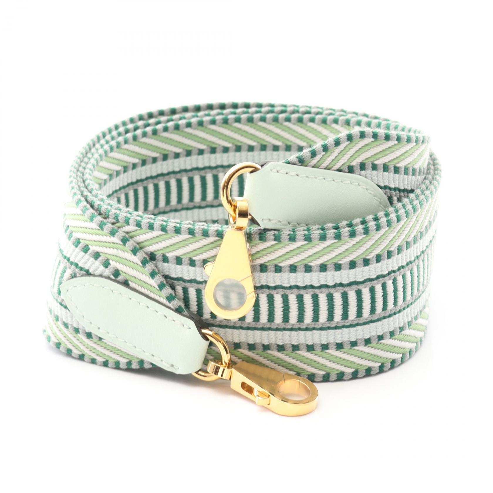 エルメス HERMES バンドリエール サングル カヴァル ショルダーストラップ アクセサリー キャンバス レザー ヴォースイフト ヴォースイフト K刻印（2025年製造） レディース グリーン系 【中古】