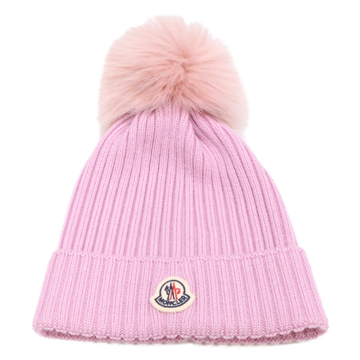 モンクレール 【美品/国内正規】24年製 K29543B00011 M1131 BERRETTO TRICOT ロゴワッペン ポンポン ニット帽 M