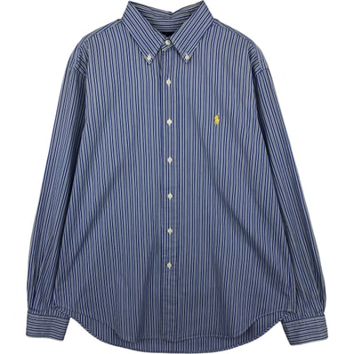古着 ラルフローレン Ralph Lauren CLASSIC FIT クラシックフィット 長袖 ボタンダウンストライプシャツ メンズL相当/eaa614974