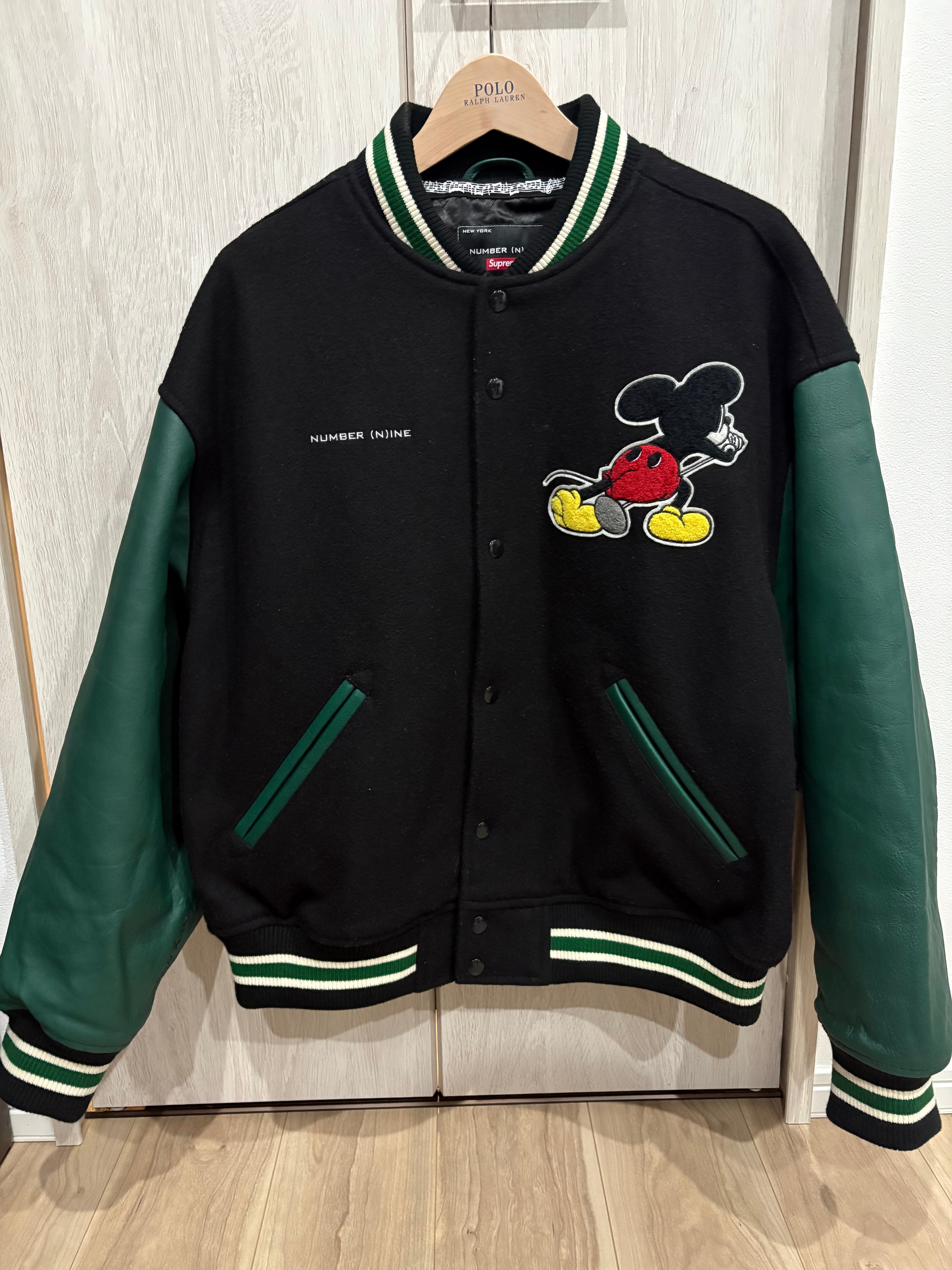 Supreme x Number (N)ine x Mickey Mouse Varsity Jacket "Black"