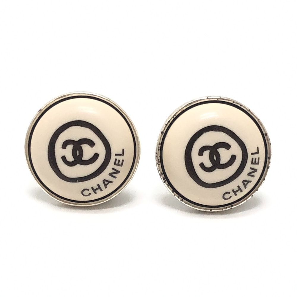 シャネル CHANEL ココマーク サークル 00T ボタン 手書き風 アクセサリー クリップ式 イヤリング メタル シルバー