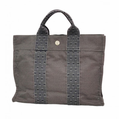★最終価格【6fa0342-k】エルメス トートバッグ エールラインPM キャンバス グレー シルバー金具【中古】メンズ レディース ユニセックス