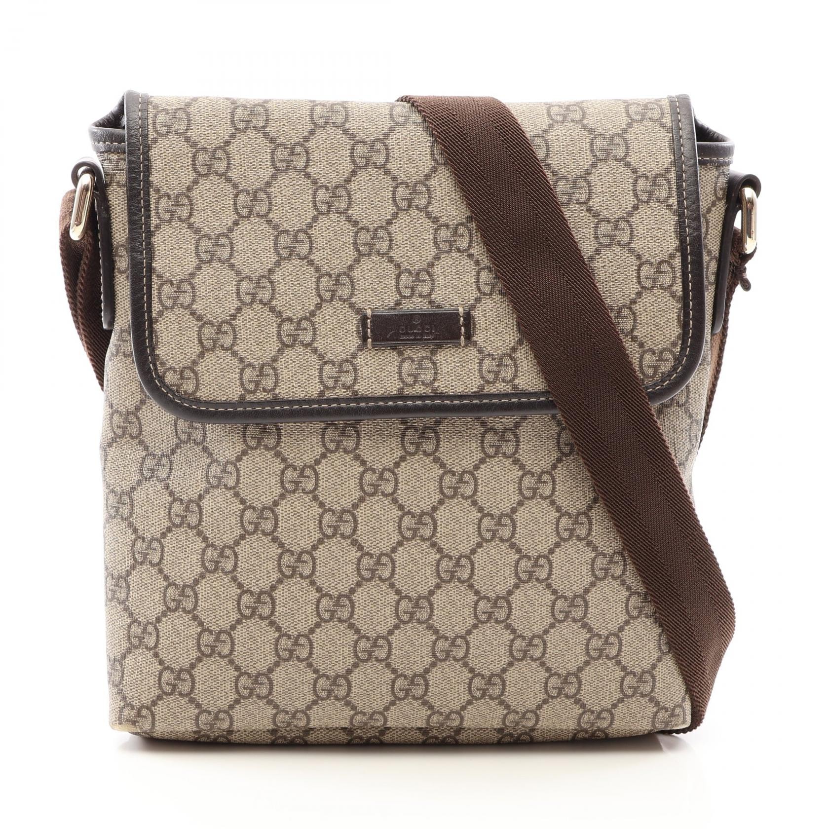 グッチ GUCCI GGスプリーム ショルダーバッグ バッグ PVCコーティングキャンバス レザー レディース ベージュ系 / ブラウン系 223666 【中古】