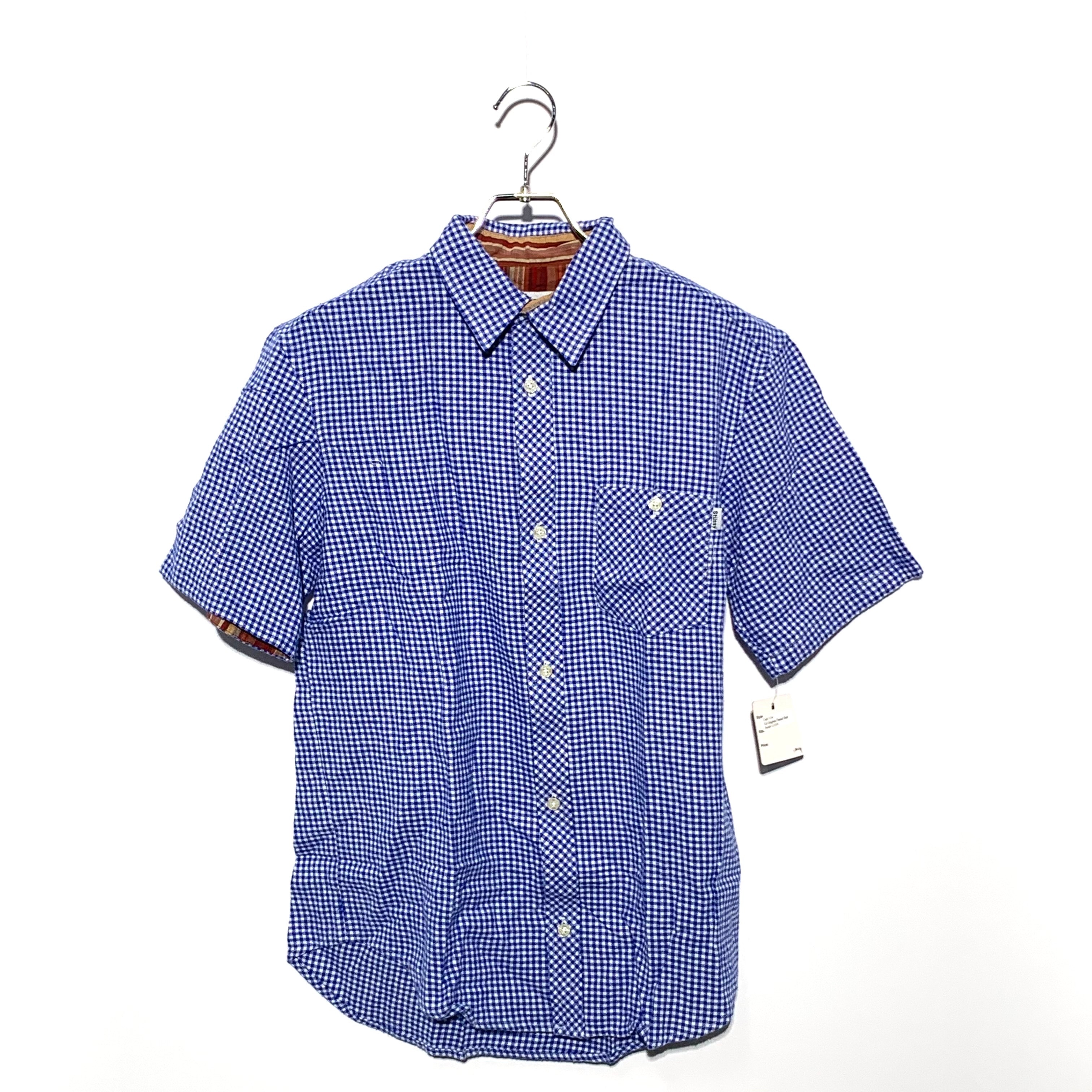STUSSY Kit Gingham Flannel Shirt Blue  Made in USA