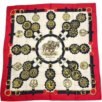 HERMES エルメス 「Cuivreries(銅細工)」 スカーフ シルク マルチカラー レディース カレ90【中古】