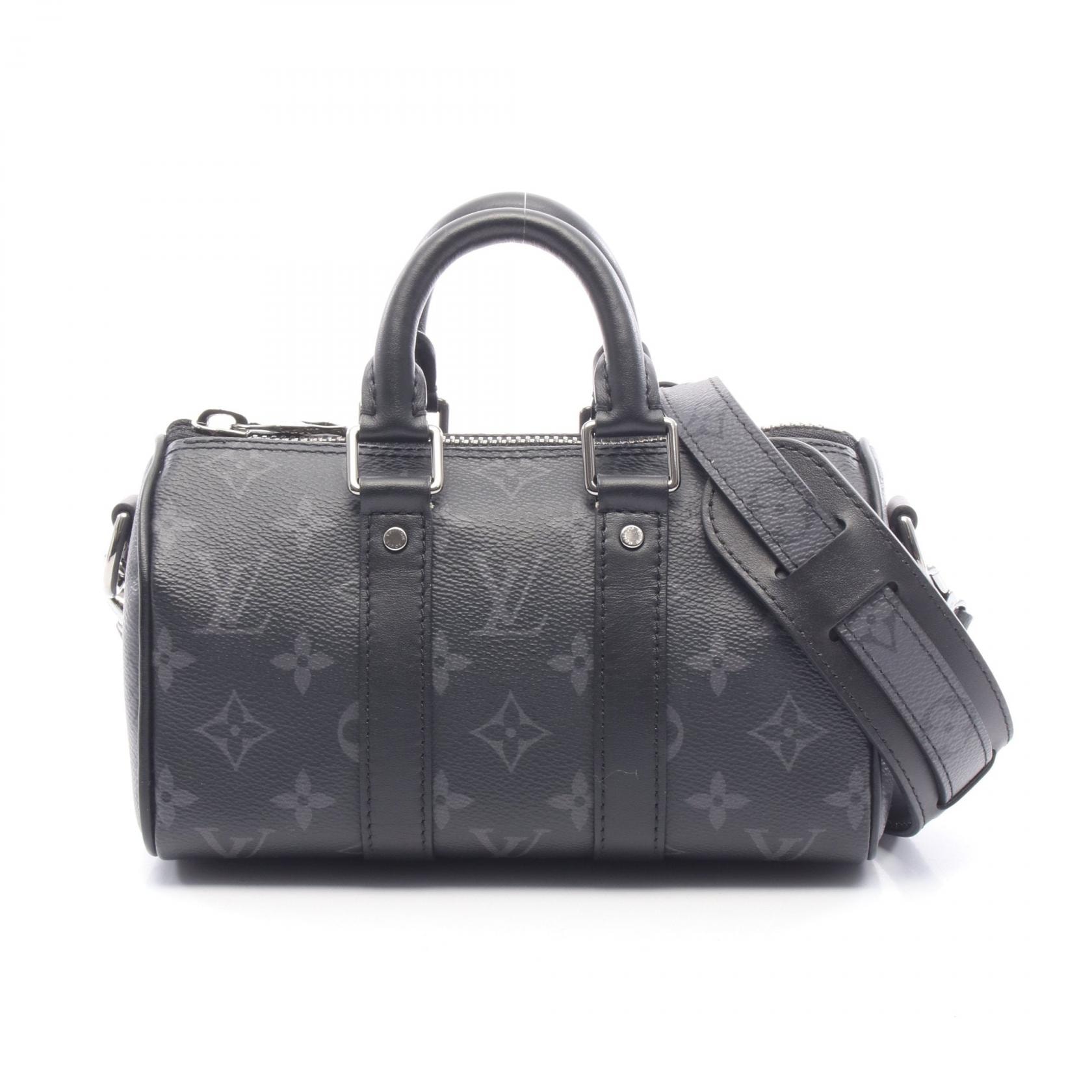ルイ・ヴィトン LOUIS VUITTON キーポル XS ハンドバッグ バッグ PVCコーティングキャンバス レザー モノグラム・エクリプス メンズ ブラック系 M45947 【中古】