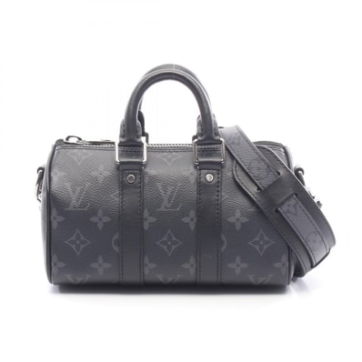 ルイ・ヴィトン LOUIS VUITTON キーポル XS ハンドバッグ バッグ PVCコーティングキャンバス レザー モノグラム・エクリプス メンズ ブラック系 M45947 【中古】