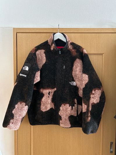 Supreme x The North Face Bleached Denim Print Fleece Jacket "Black"