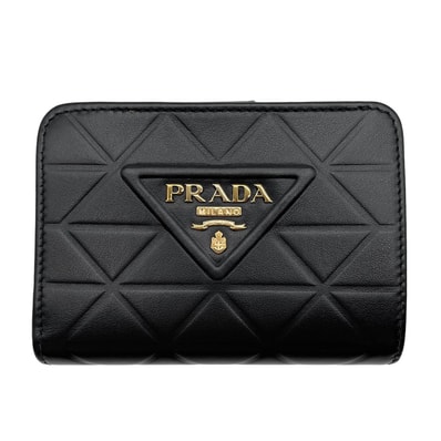PRADA プラダ コンパクト ウォレット 二つ折り財布
RFID 三角プレート 1ML018 レザー ブラック レディース
【中古】