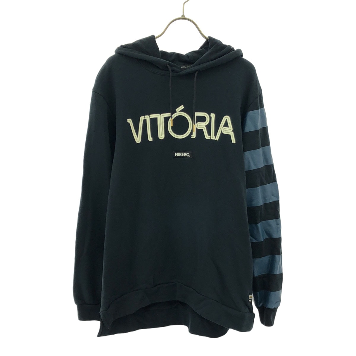 NIKE FC ナイキ エフシー FCビトリア ロゴ刺繍 サッカー 長袖 パーカー L ネイビー