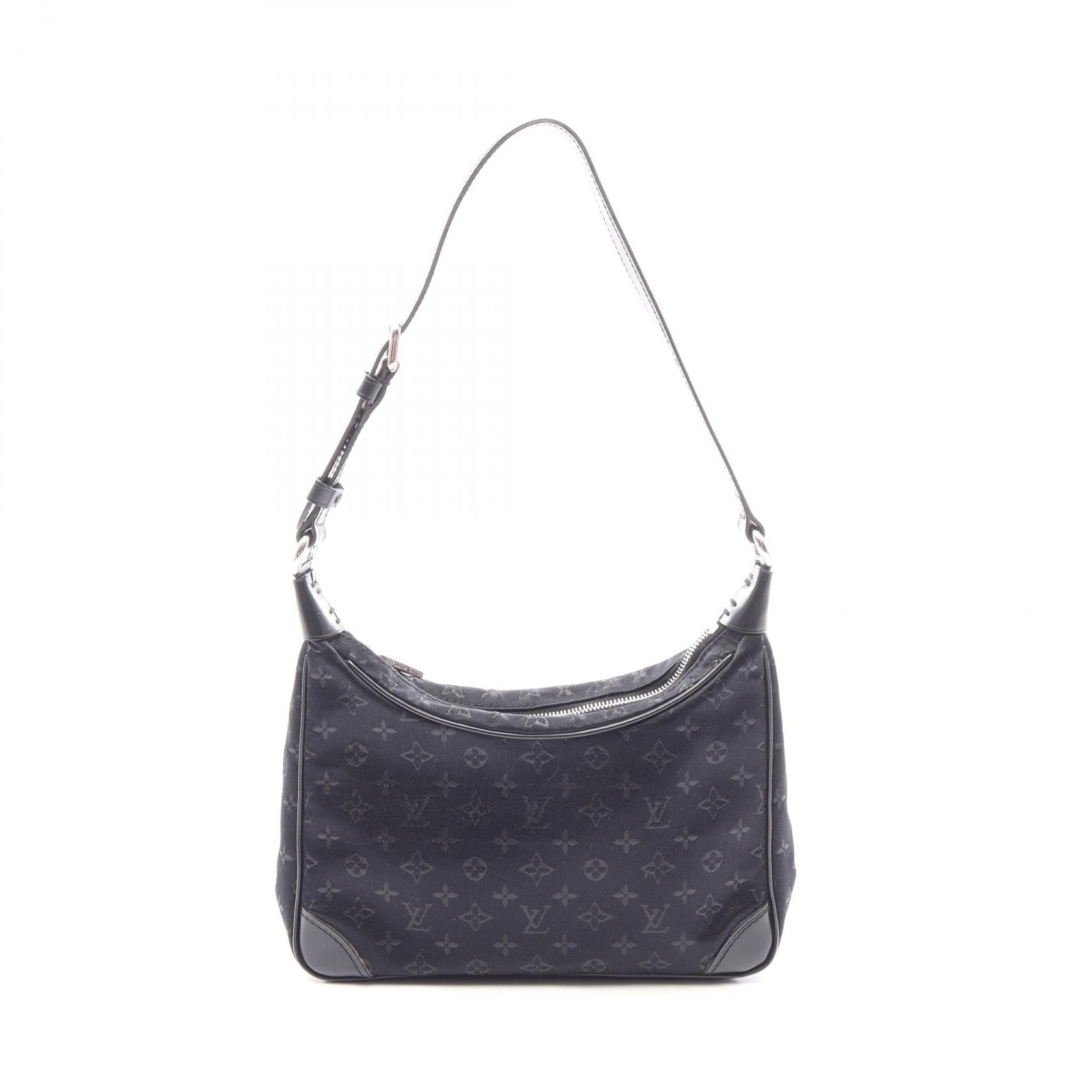 ルイ・ヴィトン LOUIS VUITTON リトルブローニュ ハンドバッグ バッグ ファブリック レザー モノグラム・サテン ノワール レディース ブラック系 M92142 【中古】