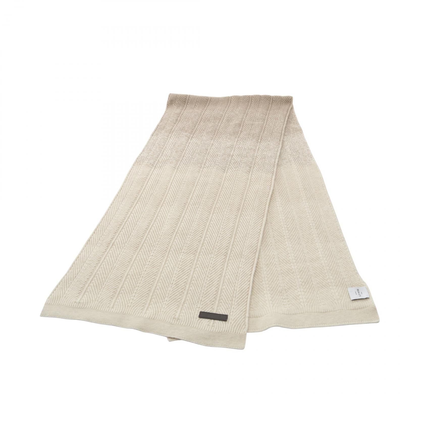 ベルルッティ Berluti ヘリンボーン マフラー 衣料品 カシミヤ メンズ ベージュ系 【中古】