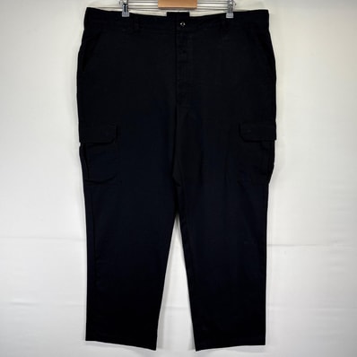 古着 レッドキャップ RED KAP ワークパンツ ワンポイントロゴ 長ズボン 大きいサイズ カーゴ w44 L32 ブラック メンズ