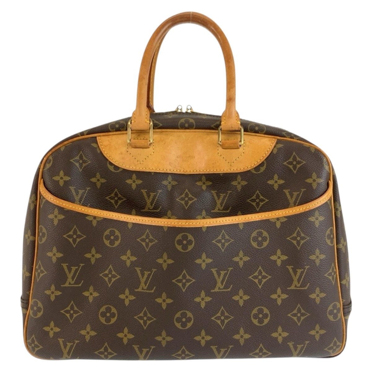 LOUIS VUITTON ルイヴィトン モノグラム ドーヴィル ブラウン ゴールド金具 PVC レザー/ ハンドバッグ ミニボストンバッグ 1-0292469 【中古】