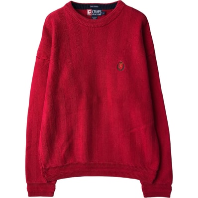 古着 ラルフローレン Ralph Lauren CHAPS チャップス ヘリンボーン コットンニットセーター メンズL相当/eaa434755