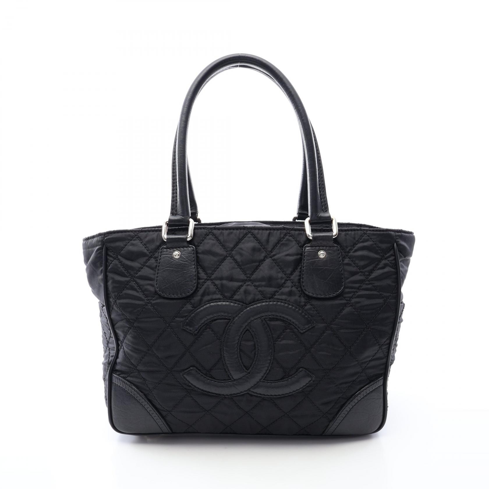 シャネル CHANEL パリニューヨークライン トートバッグ バッグ ナイロン レザー レディース ブラック系 A33100 【中古】