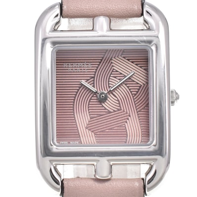 値下 エルメス HERMES CC1.310 ケープコッド クォーツ レディース 美品 保証書付き I#145072