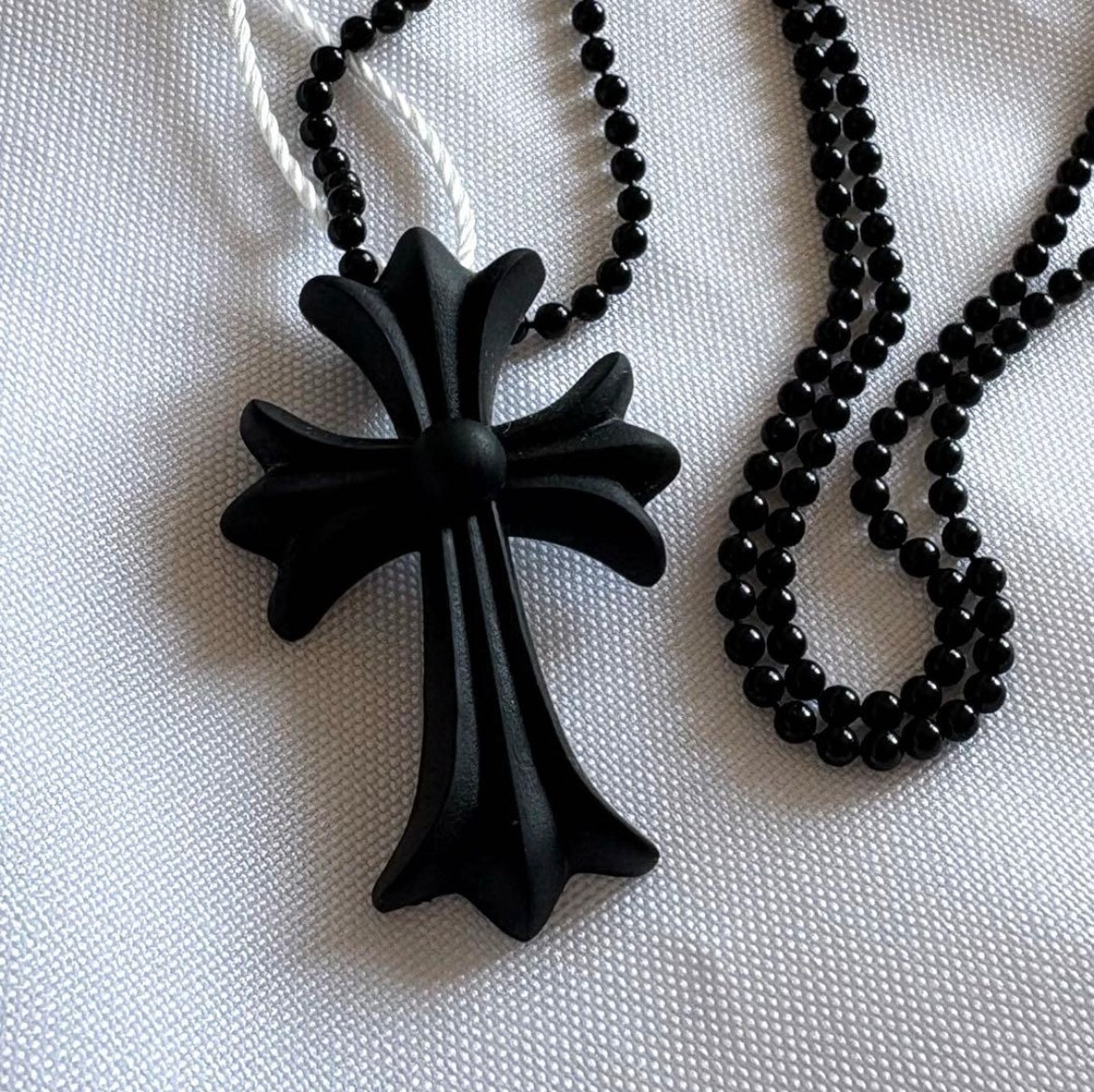 Chrome Hearts Rubber Small CH Cross Silicon Necklace "Black"