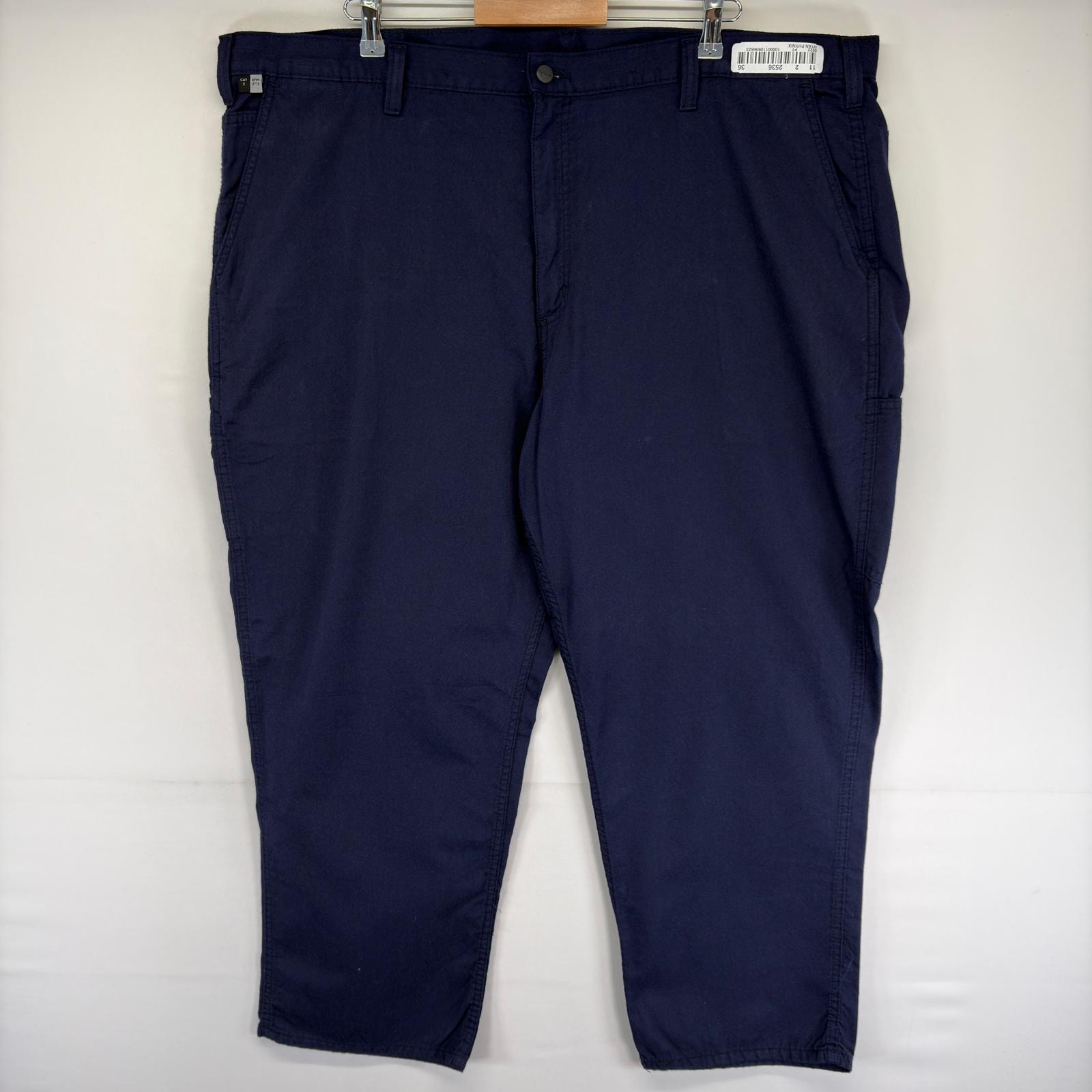 古着 カーハート Carhartt パンツ ワークパンツ ツールポケット ジッパーフライ ワンポイントロゴ FR w48 L30  ネイビー系 メンズ