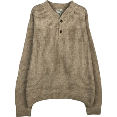 古着 90年代 エルエルビーン L.L.Bean ヘンリーネック コットンニットセーター USA製 メンズL相当 ヴィンテージ/eaa627414
