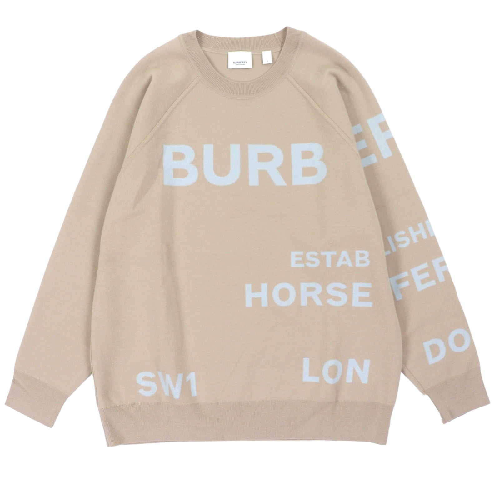 極美品 バーバリー セーター ホースフェリー ベージュ L 8040224