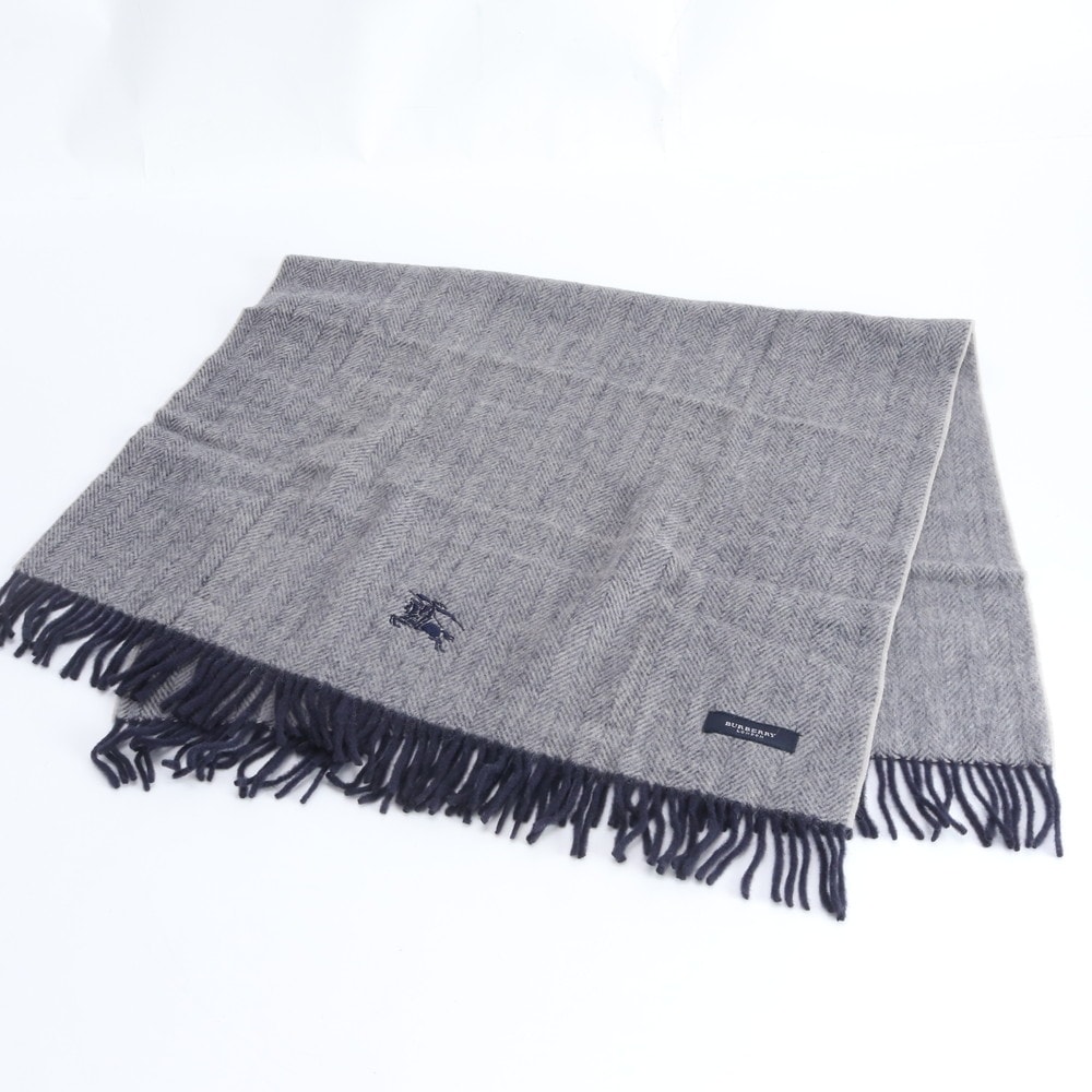 ■美品 バーバリー ヘリンボーン柄 ひざ掛けストール